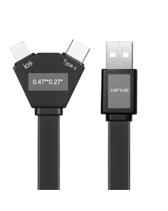 Kelso 22cm length TPE 3in1 Charging Cables w/ USB tip, Type C tip, iPhone & Android 2 in 1 tip