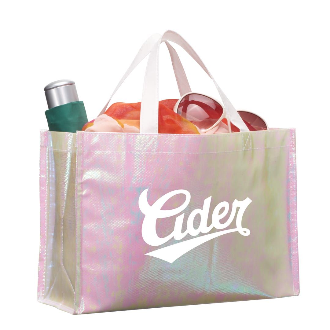 Iridescent Non-Woven Shopper Tote