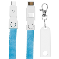 Justine Street 900cm Lanyard, 4in1 Charging Cable w/ USB Tip and Type C